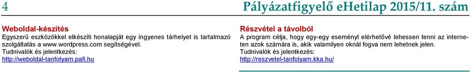 hu Pályázatfigyelő ehetilap 2015/11.