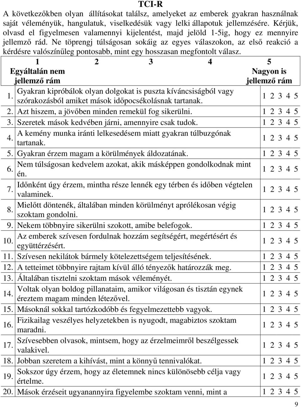 Ne töprengj túlságosan sokáig az egyes válaszokon, az első reakció a kérdésre valószínűleg pontosabb, mint egy hosszasan megfontolt válasz.