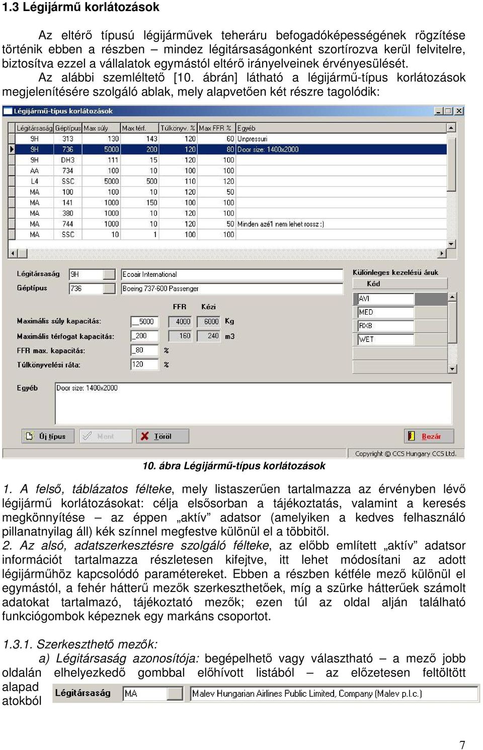 ábra Légijárm-típus korlátozások 1.