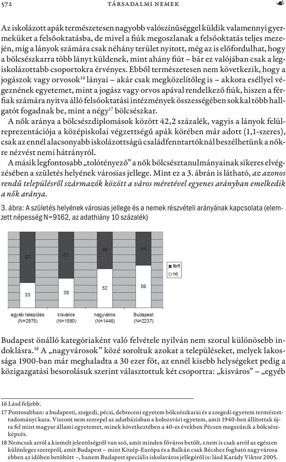 Ebből természetesen nem következik, hogy a jogászok vagy orvosok 16 lányai akár csak megközelítőleg is akkora eséllyel végeznének egyetemet, mint a jogász vagy orvos apával rendelkező fiúk, hiszen a