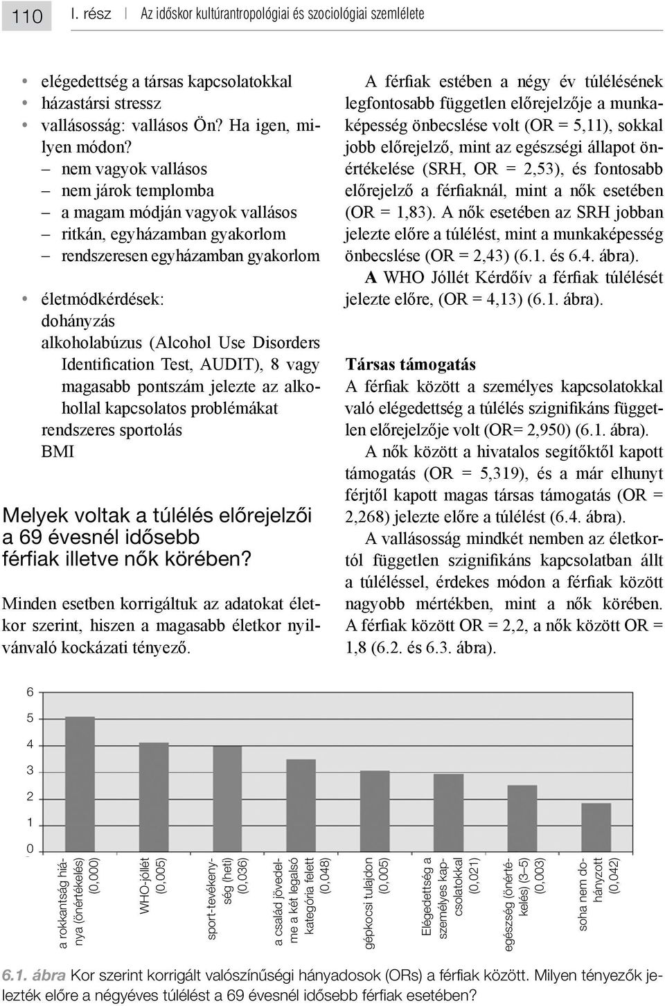 gyakorlom életmódkérdések: dohányzás hollal kapcsolatos problémákat rendszeres sportolás BMI Melyek voltak a túlélés előrejelzői a 69 évesnél idősebb férfiak illetve nők körében?