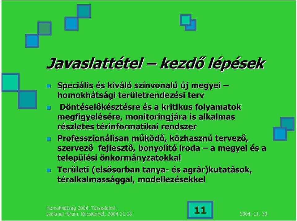 térinformatikai rendszer Professzionálisan működő, közhasznú tervező, szervező fejlesztő, bonyolító iroda a