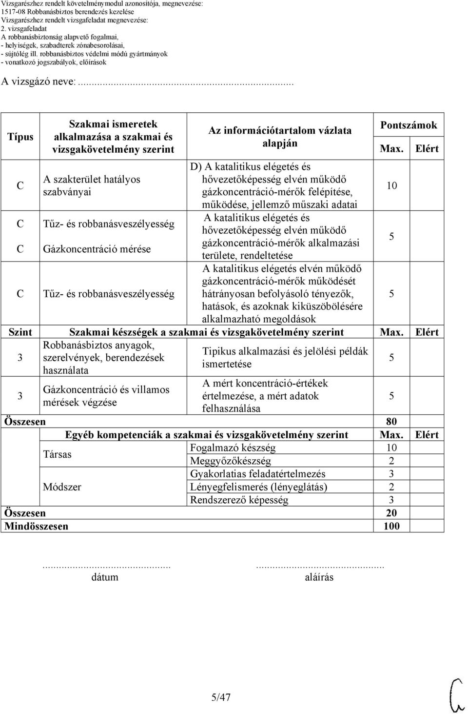 alkalmazási területe, rendeltetése A katalitikus elégetés elvén működő gázkoncentráció-mérők működését hátrányosan befolyásoló tényezők, hatások, és azoknak kiküszöbölésére alkalmazható megoldások