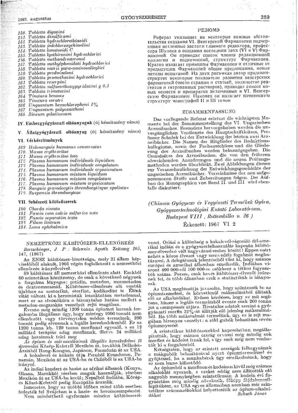 hydrochlorici 161 Tabletta re'3erpini 162 Tabletta sulfan1ethoxypy1 idazini g 0,5 16 ~ Tabletta t1 imetozini 164 Tinctu1 a benzoes 165 Tincturn ve1 atri 166 útnguentum hexachloropheni' lfj~ 167