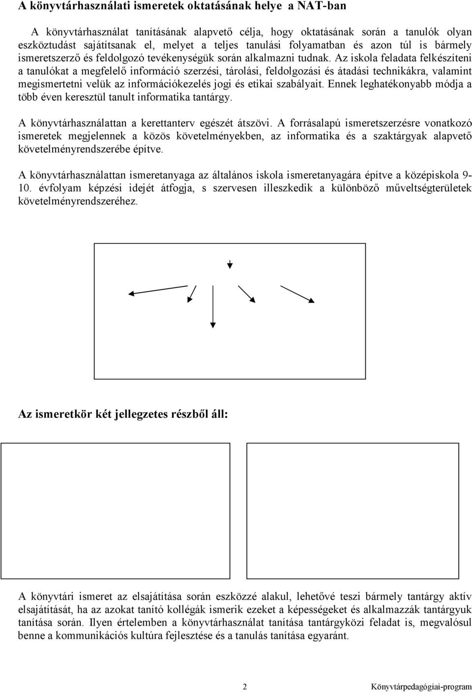 Az iskola feladata felkészíteni a tanulókat a megfelelı információ szerzési, tárolási, feldolgozási és átadási technikákra, valamint megismertetni velük az információkezelés jogi és etikai szabályait.