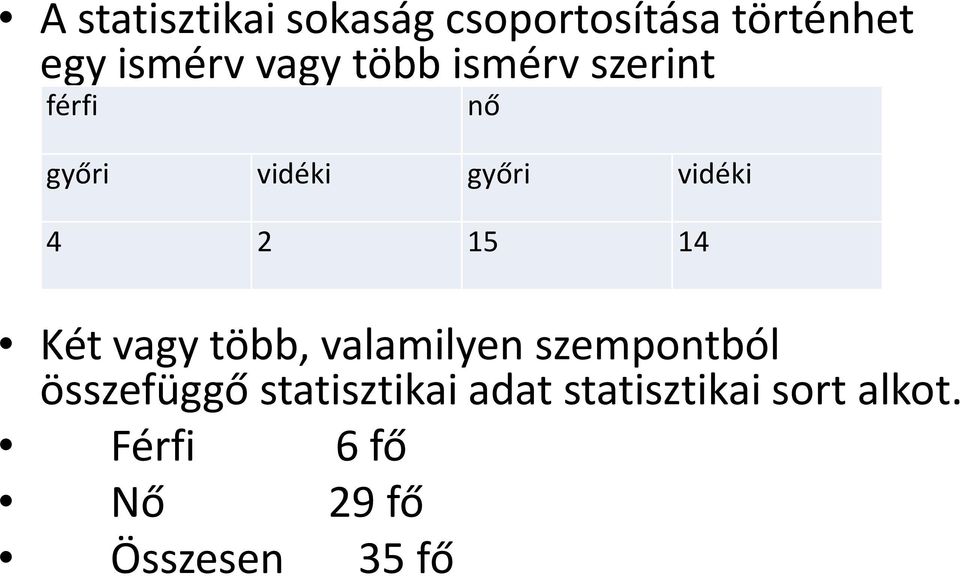 14 Két vagy több, valamilyen szempontból összefüggő