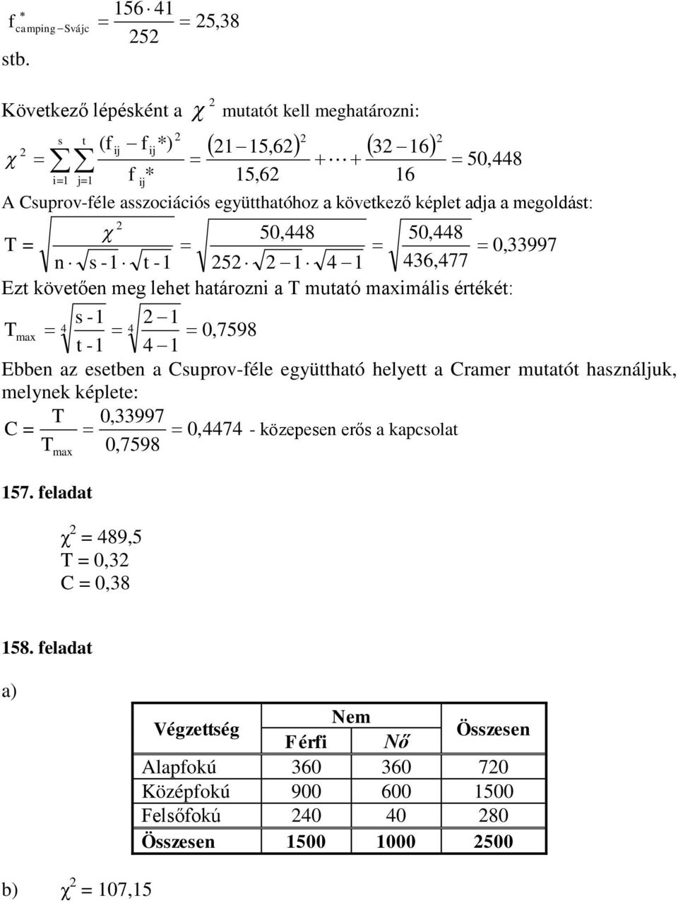 együtthatóhoz a köetkező kélet adja a megoldást: c 5,448 5,448 T,33997 n s - t - 5-4- 436,477 Ezt köetően meg lehet határozni a T mutató maximális értékét: s - -