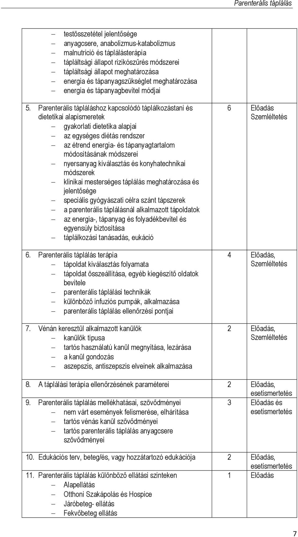 Parenterális tápláláshoz kapcsolódó táplálkozástani és dietetikai alapismeretek gyakorlati dietetika alapjai az egységes diétás rendszer az étrend energia- és tápanyagtartalom módosításának módszerei