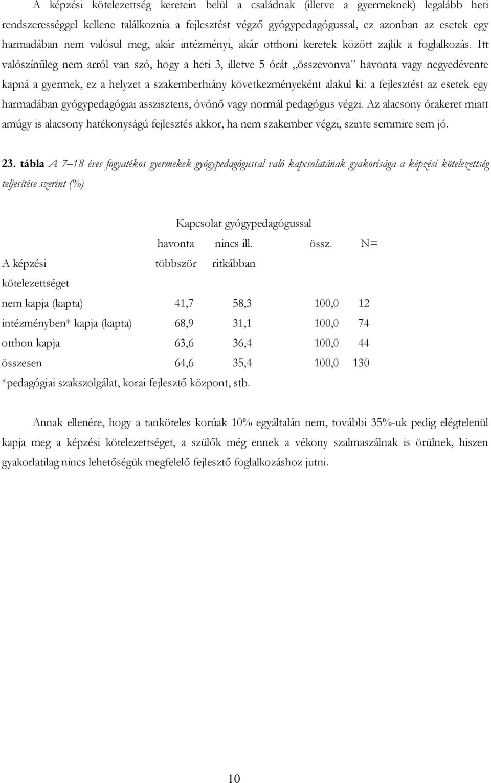 Itt valószínűleg nem arról van szó, hogy a heti 3, illetve 5 órát összevonva havonta vagy negyedévente kapná a gyermek, ez a helyzet a szakemberhiány következményeként alakul ki: a fejlesztést az