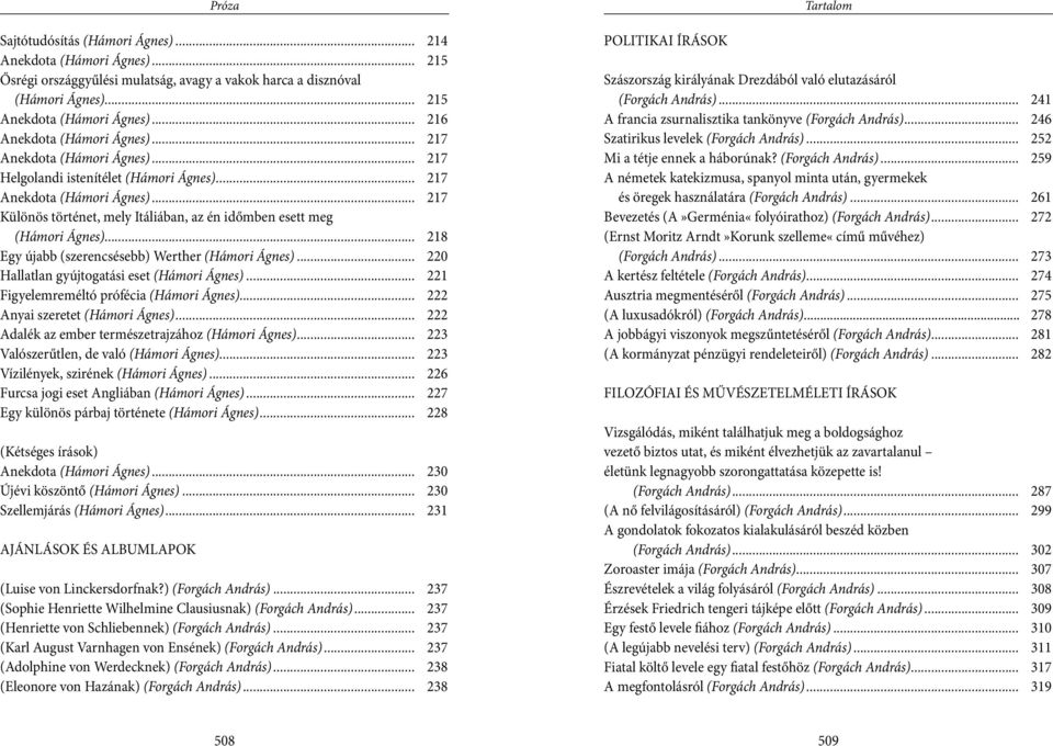 .. 220 Hallatlan gyújtogatási eset (Hámori Ágnes)... 221 Figyelemreméltó prófécia (Hámori Ágnes)... 222 Anyai szeretet (Hámori Ágnes)... 222 Adalék az ember természetrajzához (Hámori Ágnes).