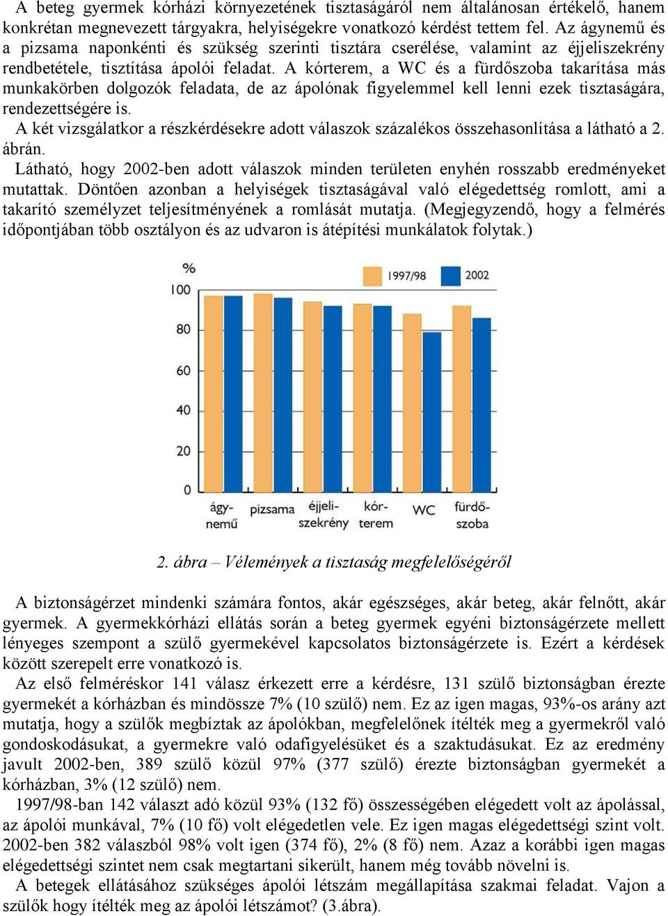 A kórterem, a WC és a fürdőszoba takarítása más munkakörben dolgozók feladata, de az ápolónak figyelemmel kell lenni ezek tisztaságára, rendezettségére is.