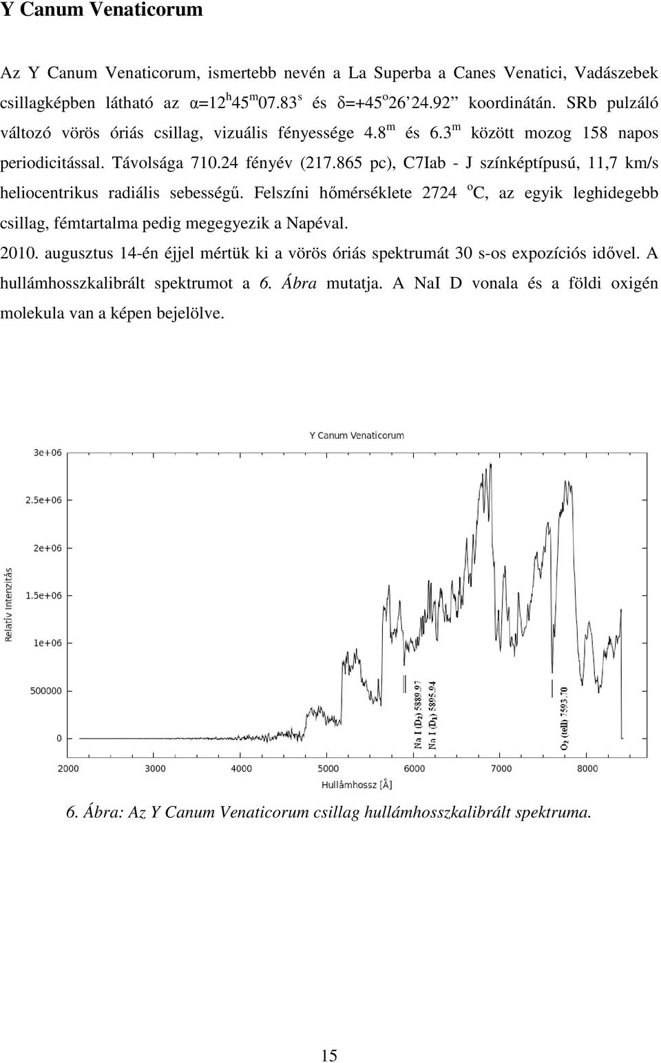 865 pc), C7Iab - J színképtípusú, 11,7 km/s heliocentrikus radiális sebességű. Felszíni hőmérséklete 2724 o C, az egyik leghidegebb csillag, fémtartalma pedig megegyezik a Napéval. 2010.