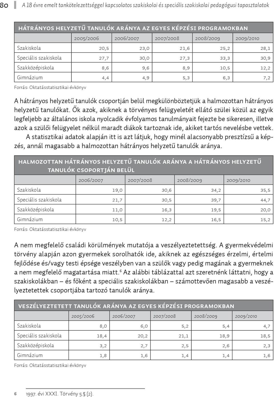 Oktatásstatisztikai évkönyv A hátrányos helyzetű tanulók csoportján belül megkülönböztetjük a halmozottan hátrányos helyzetű tanulókat.