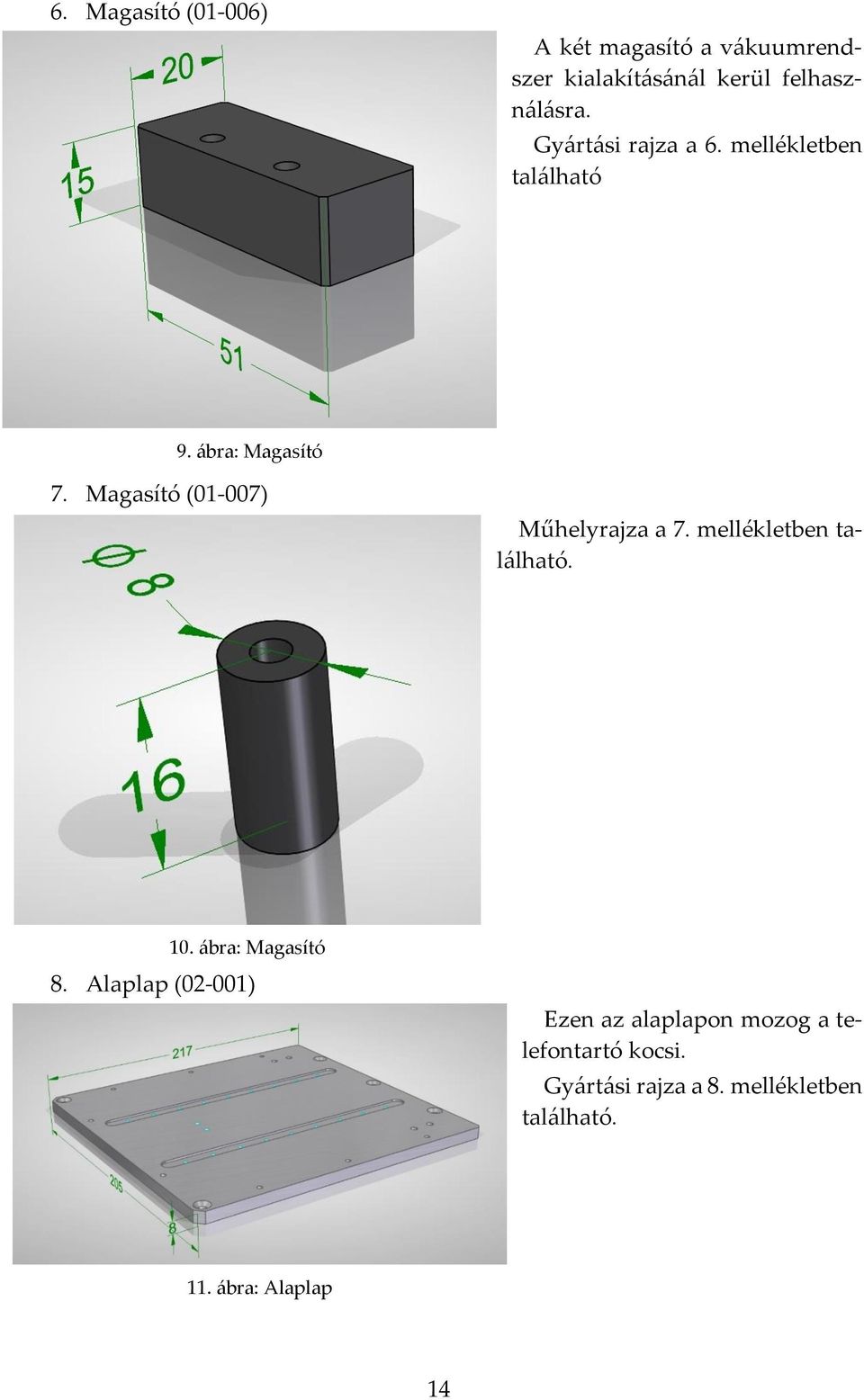 Magasító (01-007) Műhelyrajza a 7. mellékletben található. 10. ábra: Magasító 8.