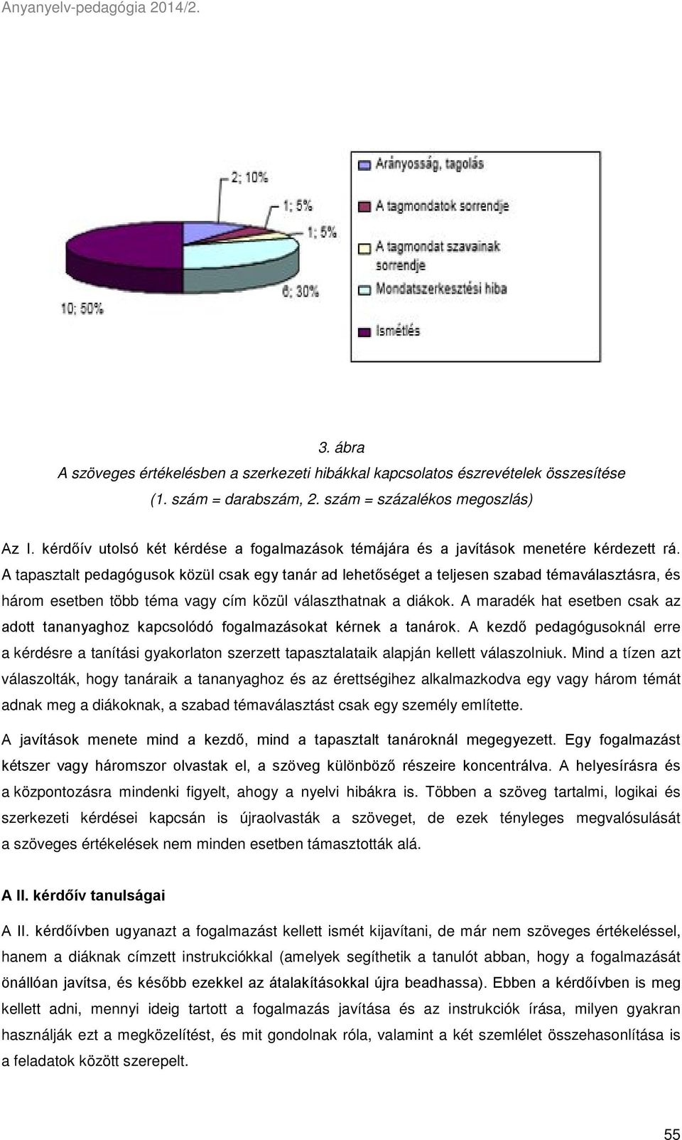 A tapasztalt pedagógusok közül csak egy tanár ad lehetőséget a teljesen szabad témaválasztásra, és három esetben több téma vagy cím közül választhatnak a diákok.