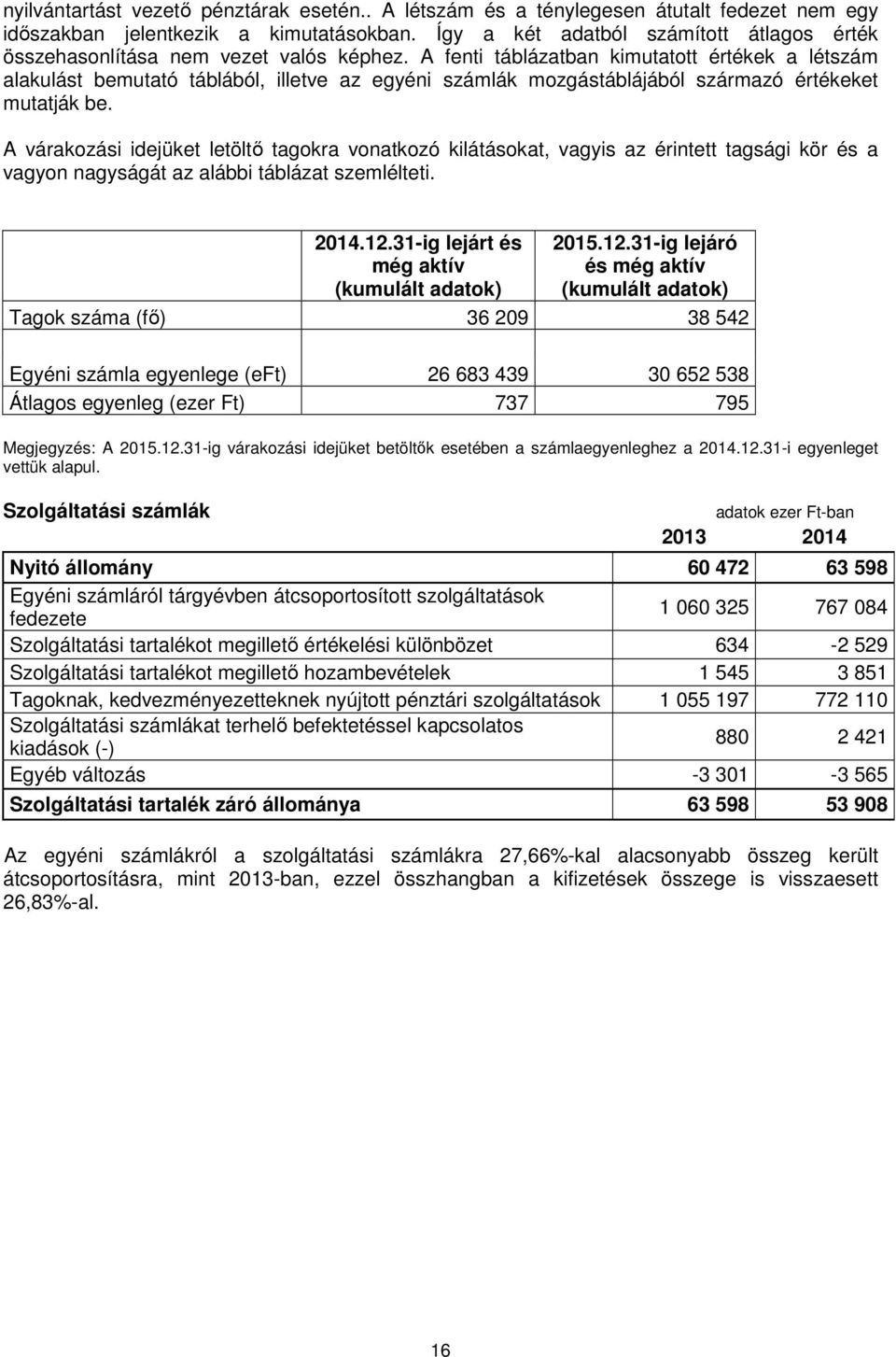 A fenti táblázatban kimutatott értékek a létszám alakulást bemutató táblából, illetve az egyéni számlák mozgástáblájából származó értékeket mutatják be.