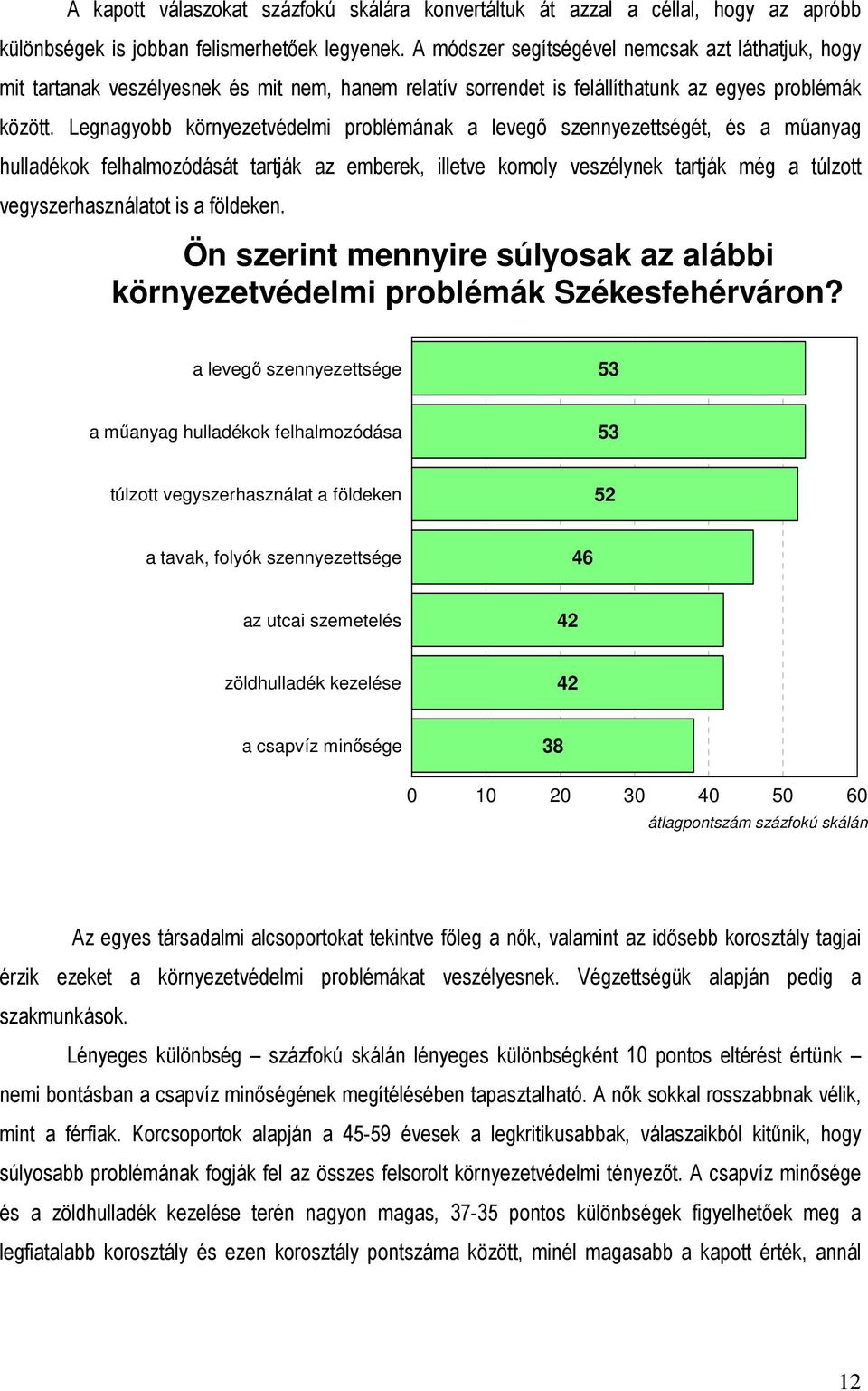 Legnagyobb környezetvédelmi problémának a levegő szennyezettségét, és a műanyag hulladékok felhalmozódását tartják az emberek, illetve komoly veszélynek tartják még a túlzott vegyszerhasználatot is a