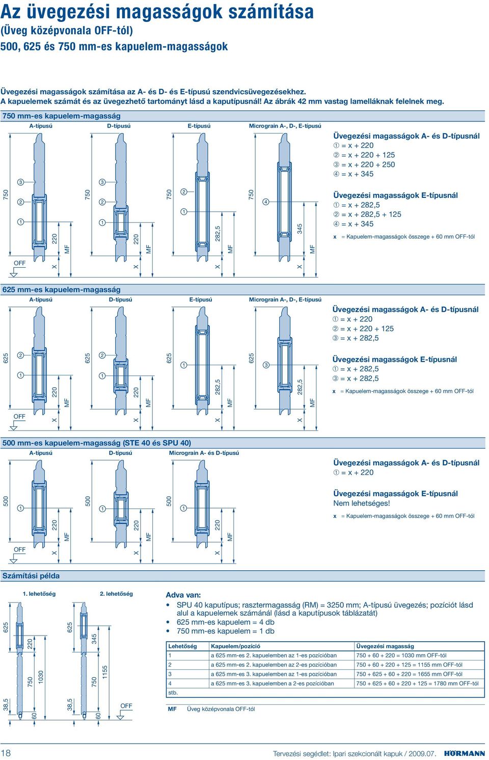 750 mm-es kapuelem-magasság A-típusú D-típusú E-típusú Micrograin A-, D-, E-típusú Üvegezési magasságok A- és D-típusnál ➀ = x + 0 ➁ = x + 0 + 15 ➂ = x + 0 + 50 ➃ = x + 45 750 0 750 0 750 8,5 750 M M