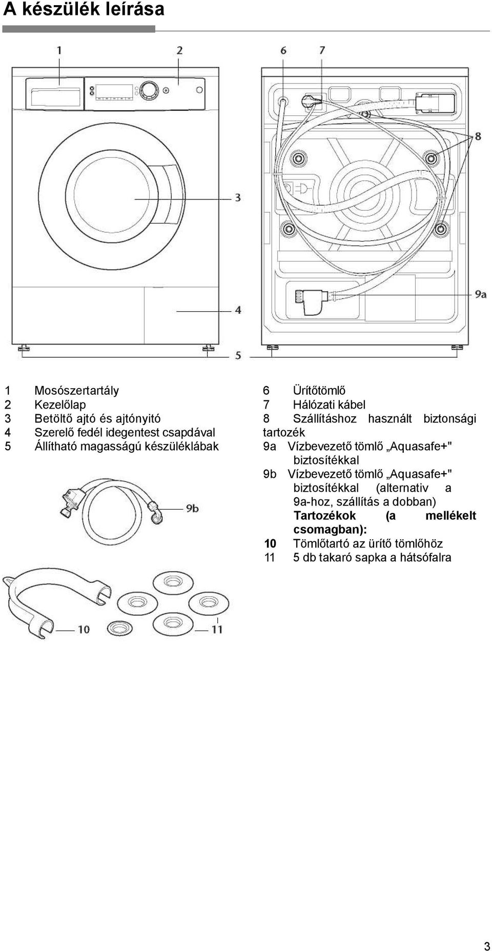 Vízbevezető tömlő Aquasafe+" biztosítékkal 9b Vízbevezető tömlő Aquasafe+" biztosítékkal (alternativ a 9a-hoz,