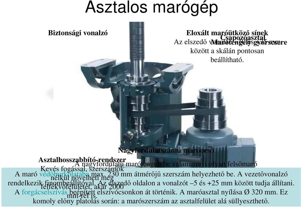 6 16 mm. nélkül növelheti max. meg 230 mm átmérıjő szerszám helyezhetı be. A vezetıvonalzó rendelkezik felfekvıfelületét, finombeállítóval.