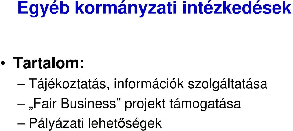 információk szolgáltatása Fair
