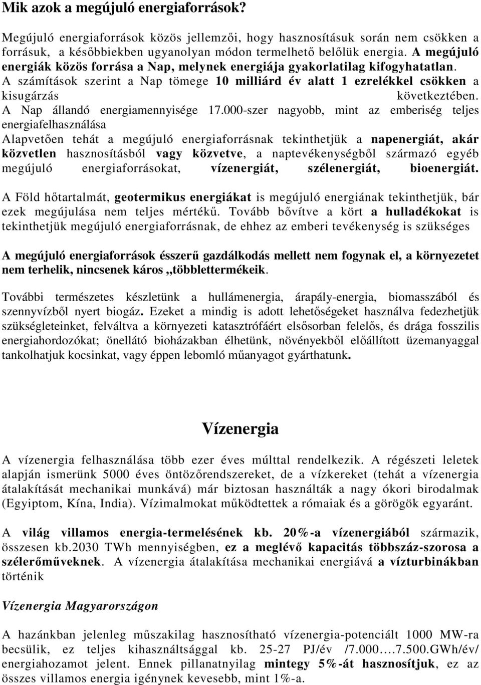 A Nap állandó energiamennyisége 17.