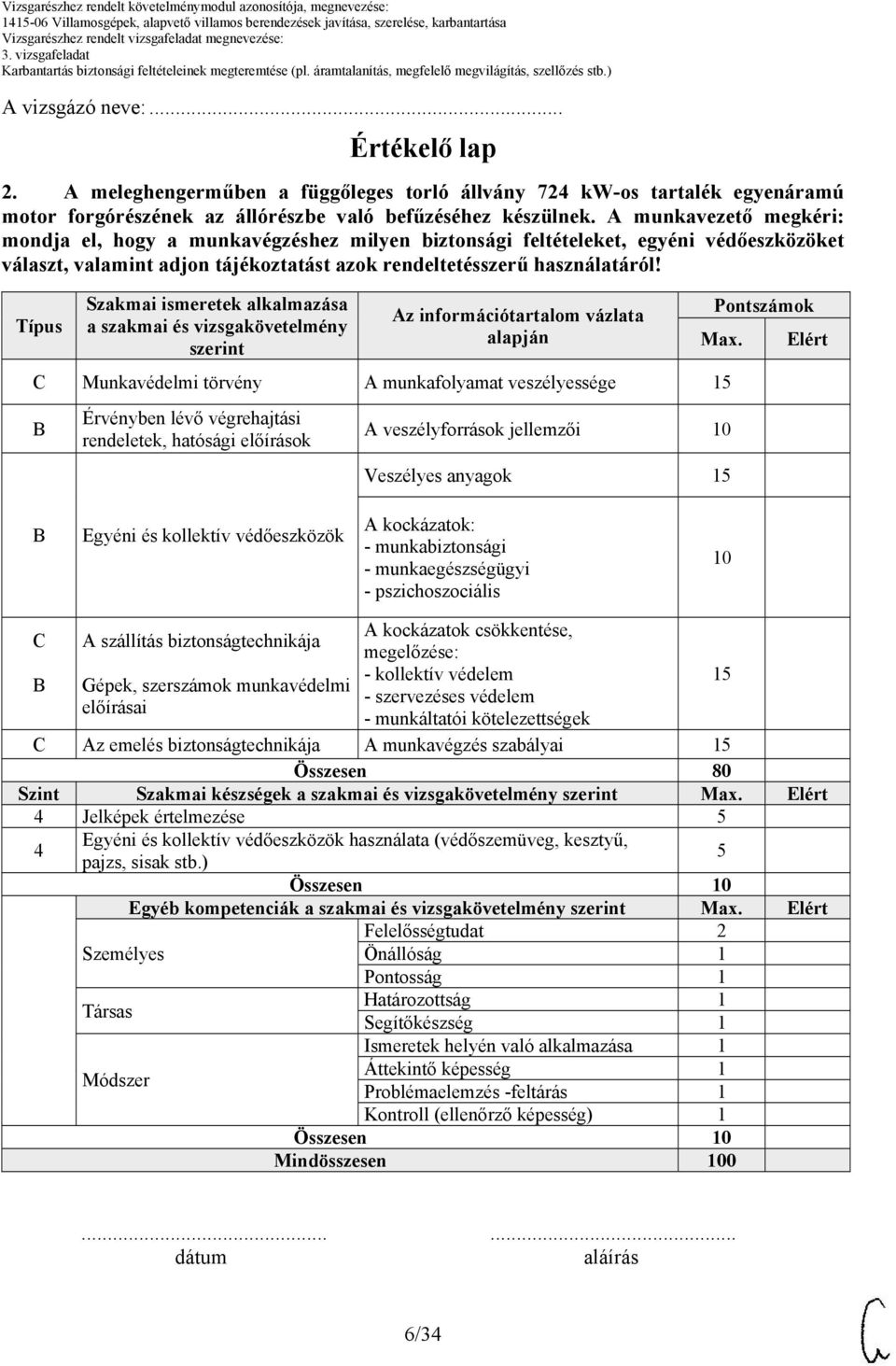 A munkavezető megkéri: mondja el, hogy a munkavégzéshez milyen biztonsági feltételeket, egyéni védőeszközöket választ, valamint adjon tájékoztatást azok rendeltetésszerű használatáról!