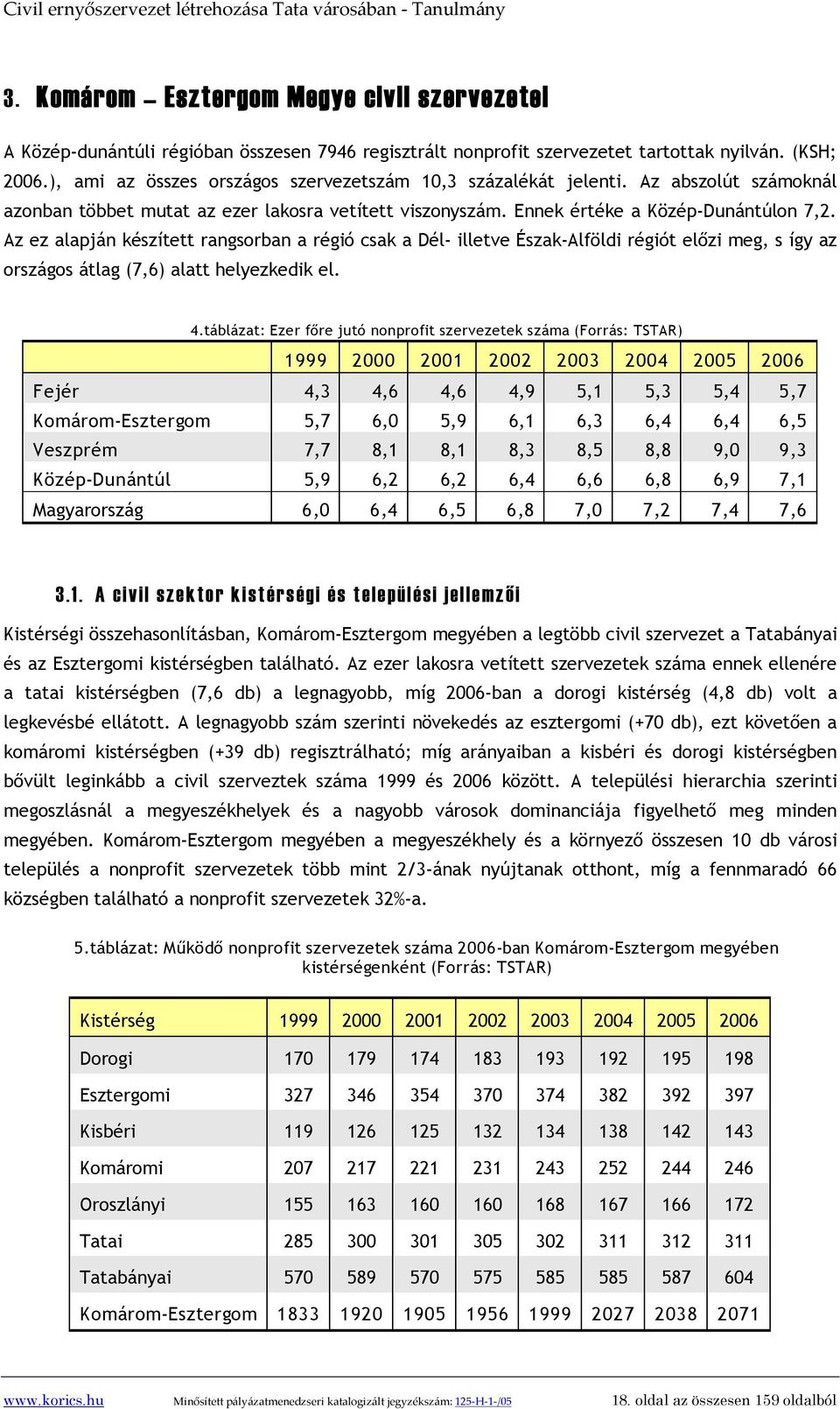 Az ez alapján készített rangsorban a régió csak a Dél illetve Észak Alföldi régiót előzi meg, s így az országos átlag (7,6) alatt helyezkedik el. 4.