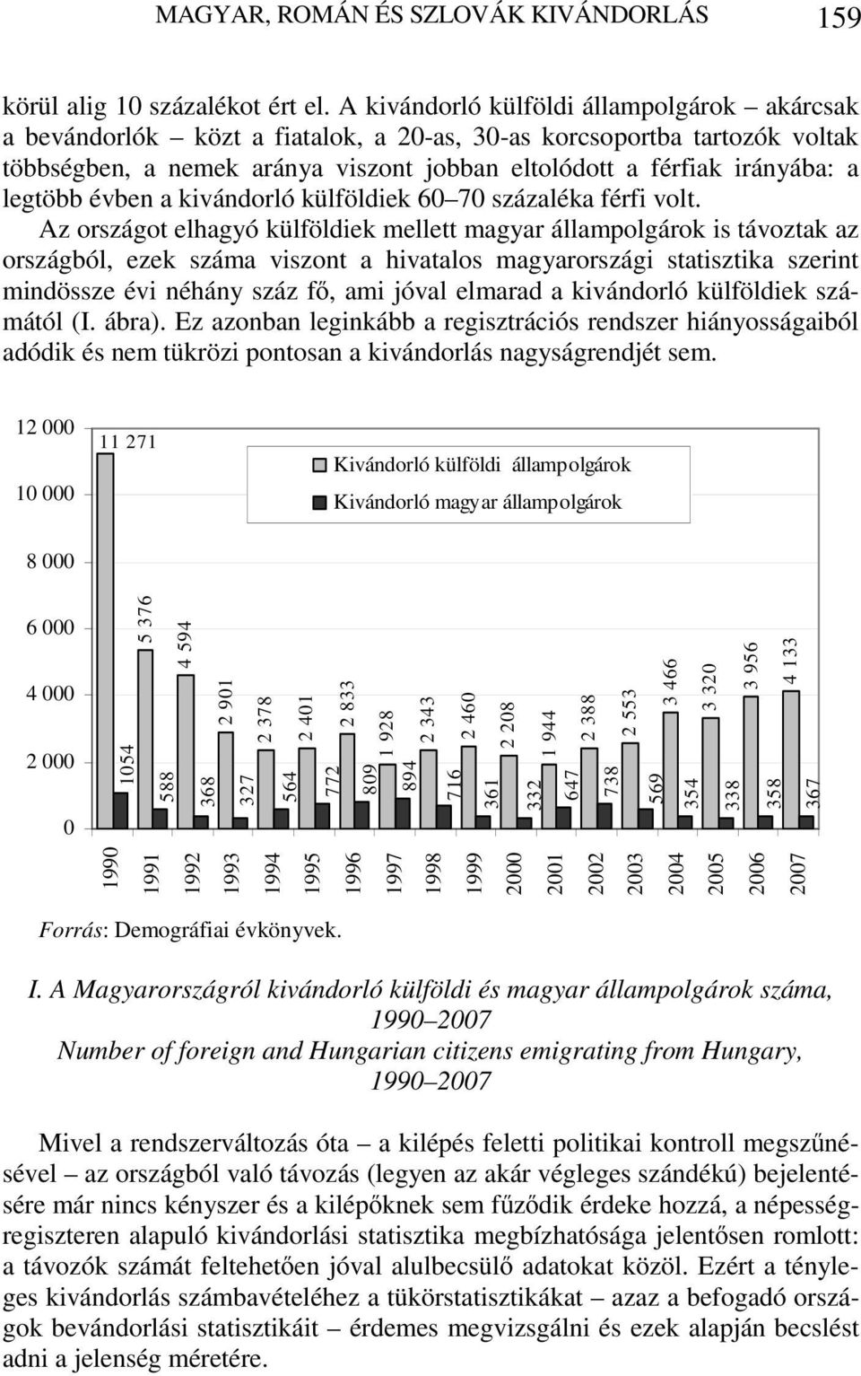 legtöbb évben a kivándorló külföldiek 60 70 százaléka férfi volt.