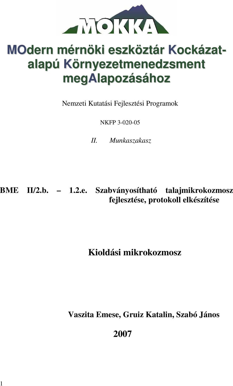 Munkaszakasz BME II/2.b. 1.2.e.