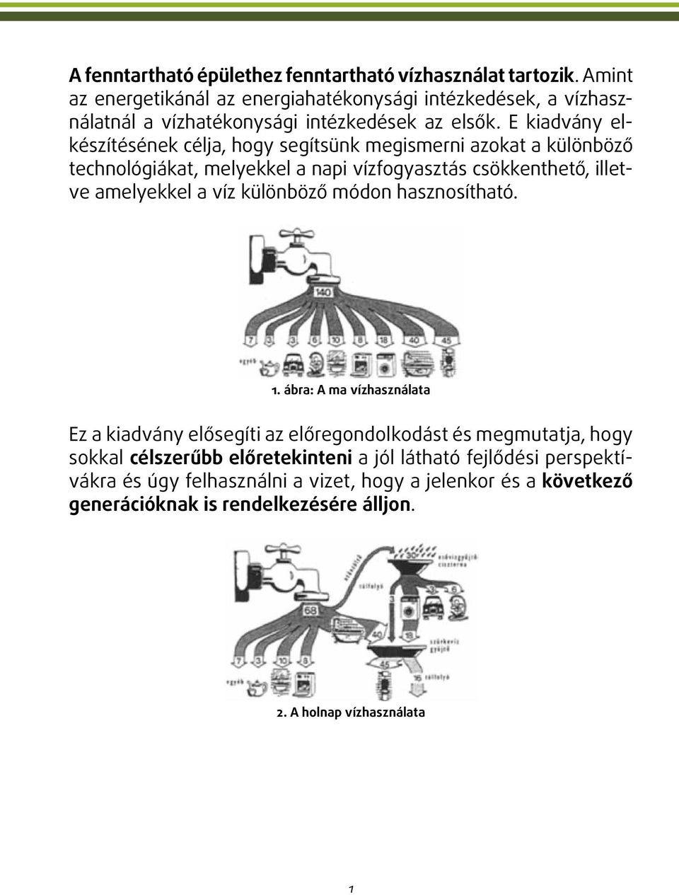 E kiadvány elkészítésének célja, hogy segítsünk megismerni azokat a különböző technológiákat, melyekkel a napi vízfogyasztás csökkenthető, illetve amelyekkel a víz