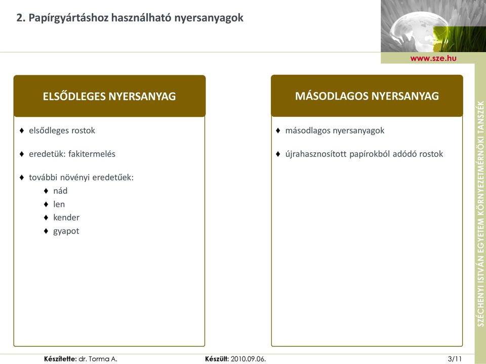 nyersanyagok újrahasznosított papírokból adódó rostok további növényi