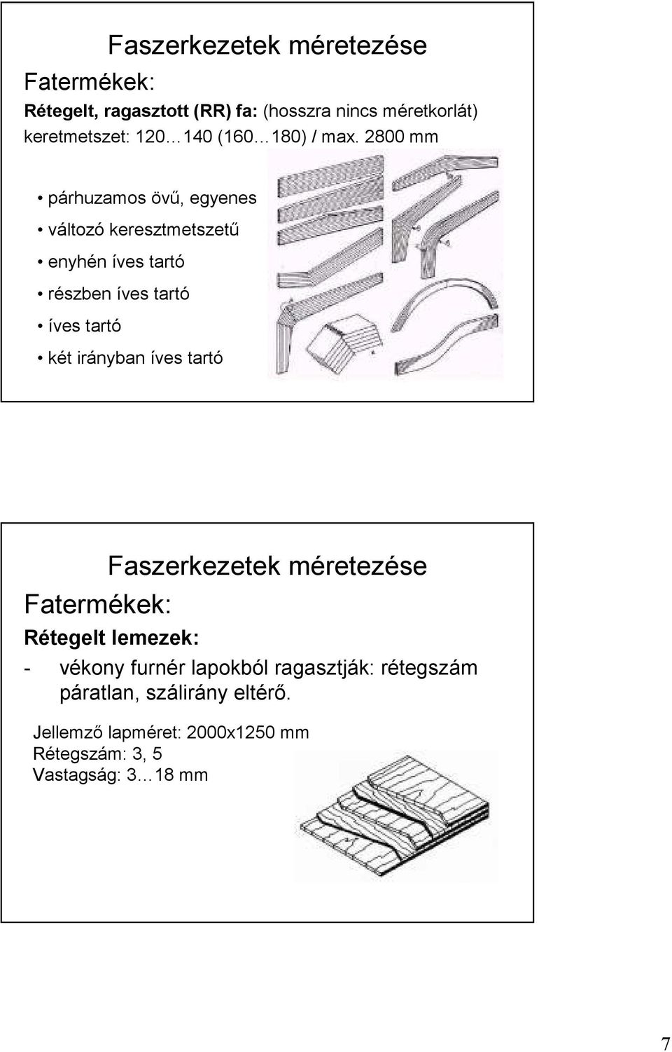 2800 mm párhuzamos övő, egyenes változó keresztmetszető enyhén íves tartó részben íves tartó íves