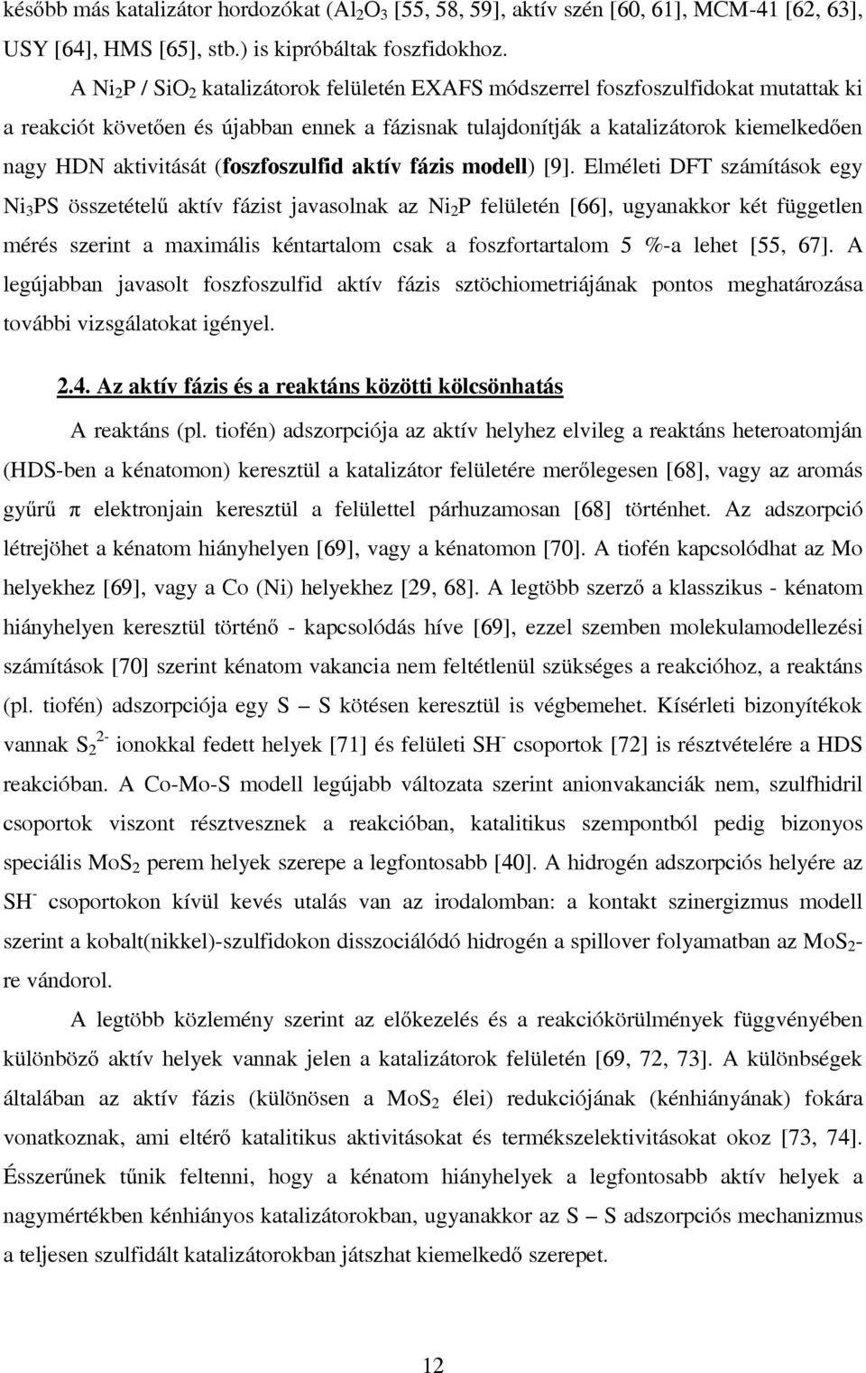 (foszfoszulfid aktív fázis modell) [9].