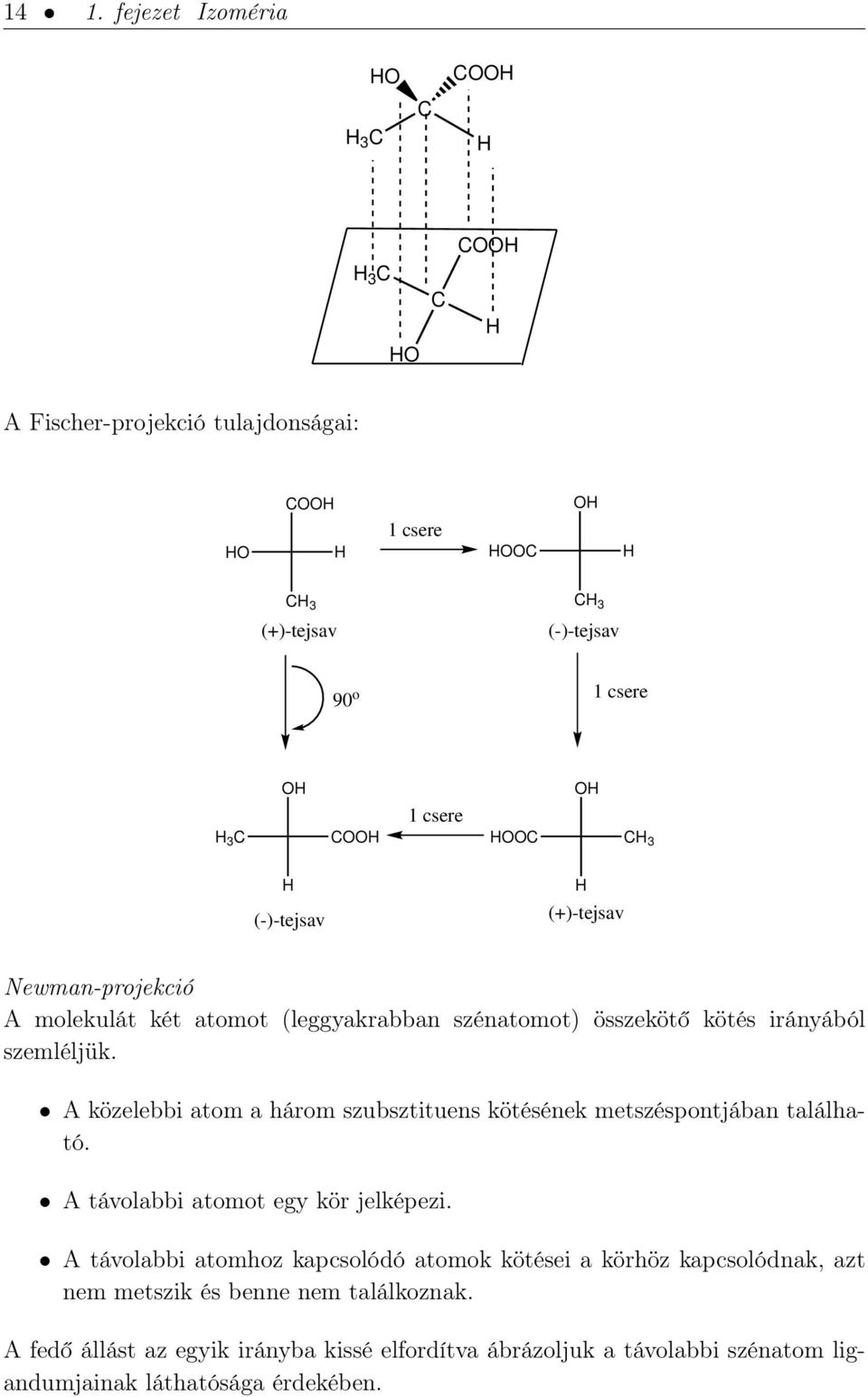 A közelebbi atom a három szubsztituens kötésének metszéspontjában található. A távolabbi atomot egy kör jelképezi.