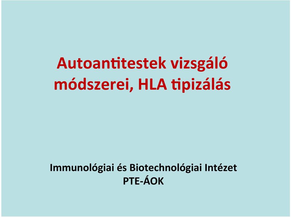 Immunológiai és