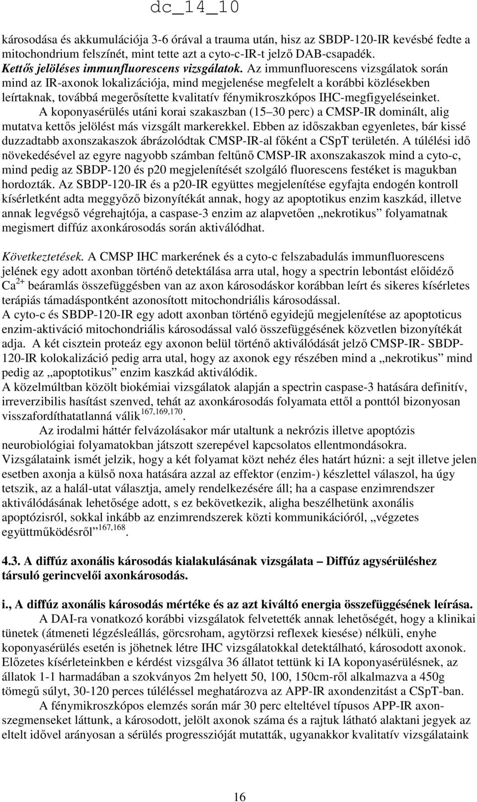 Az immunfluorescens vizsgálatok során mind az IR-axonok lokalizációja, mind megjelenése megfelelt a korábbi közlésekben leírtaknak, továbbá megerısítette kvalitatív fénymikroszkópos