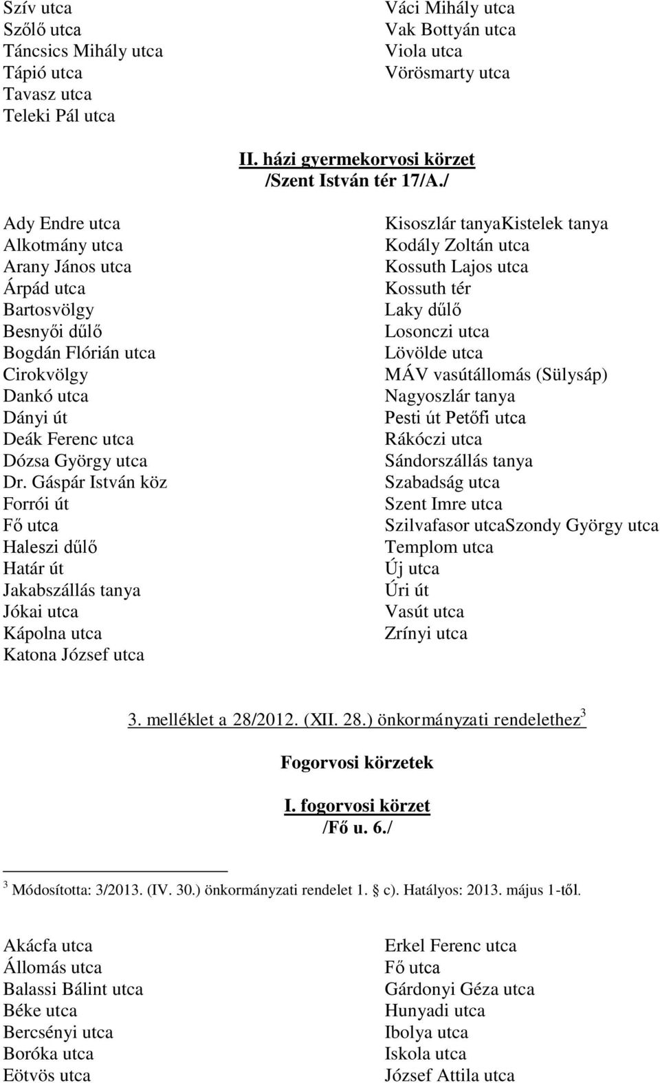 Gáspár István köz Forrói út Fő utca Haleszi dűlő Határ út Jakabszállás tanya Jókai utca Kápolna utca Katona József utca Kisoszlár tanyakistelek tanya Kodály Zoltán utca Kossuth Lajos utca Kossuth tér