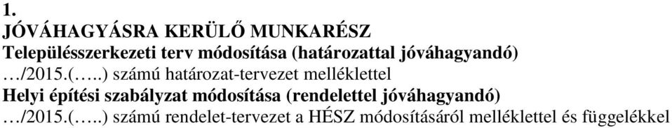 melléklettel Helyi építési szabályzat módosítása (rendelettel