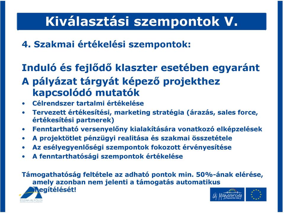 értékelése Tervezett értékesítési, marketing stratégia (árazás, sales force, értékesítési partnerek) Fenntartható versenyelőny kialakítására vonatkozó