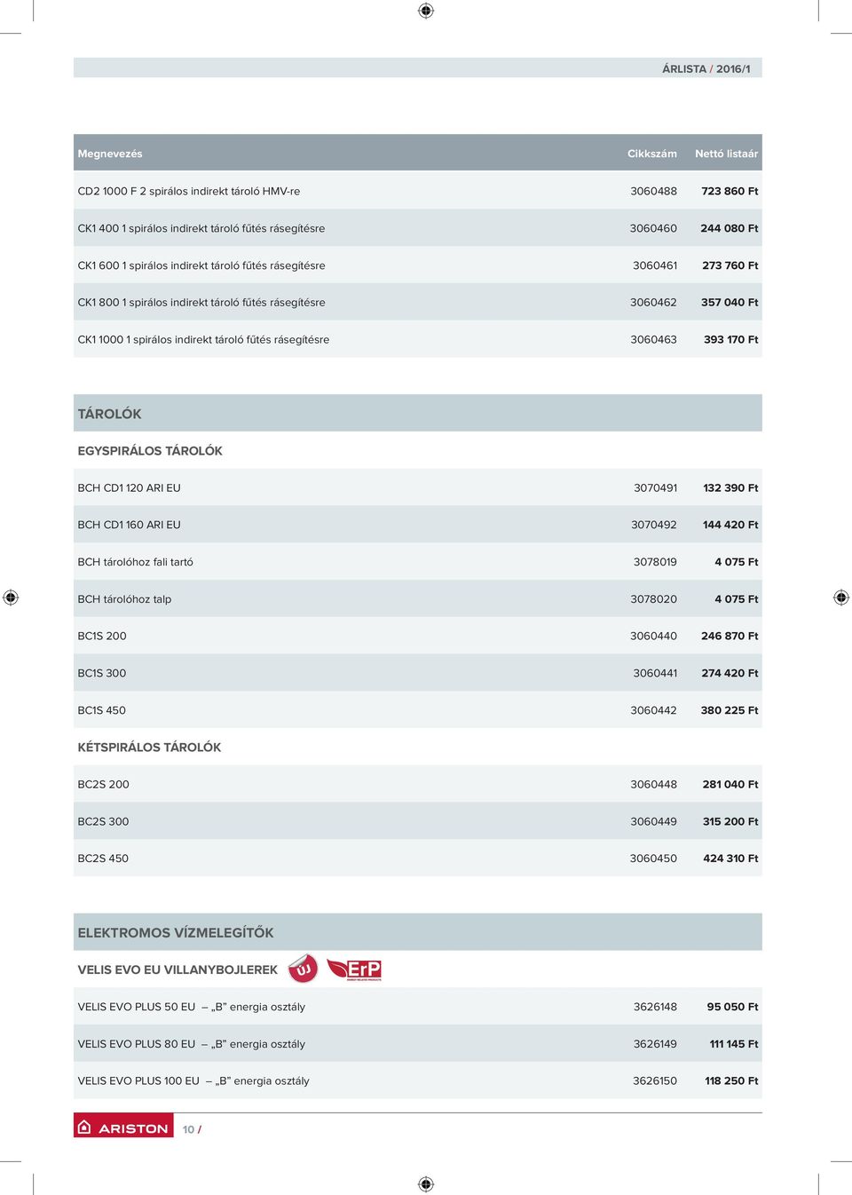 EU 3070491 132 390 Ft BCH CD1 160 ARI EU 3070492 144 420 Ft BCH tárolóhoz fali tartó 3078019 4 075 Ft BCH tárolóhoz talp 3078020 4 075 Ft BC1S 200 3060440 246 870 Ft BC1S 300 3060441 274 420 Ft BC1S