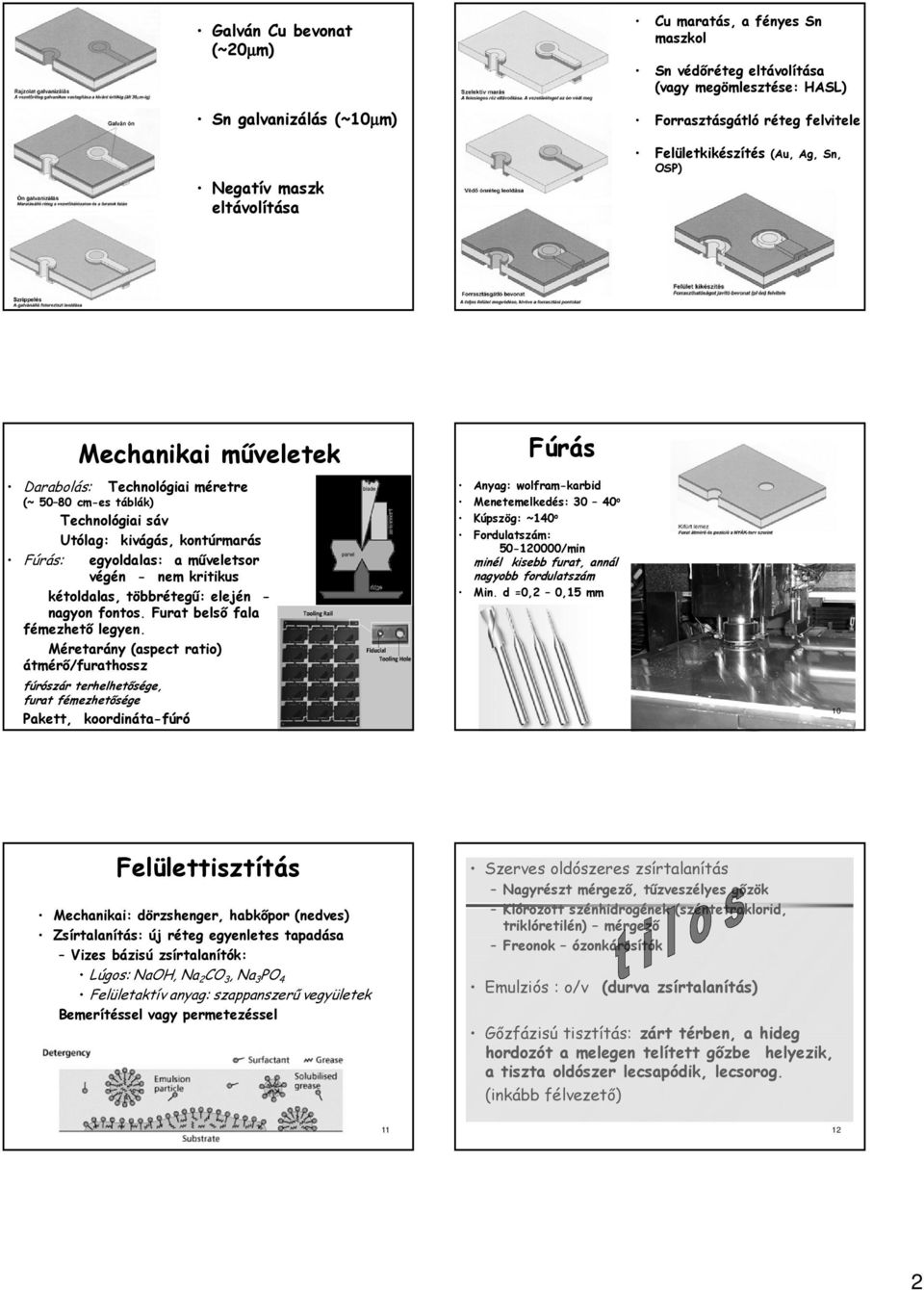 végén - nem kritikus kétoldalas, többrétegű: elején - nagyon fontos. Furat belső fala fémezhető legyen.