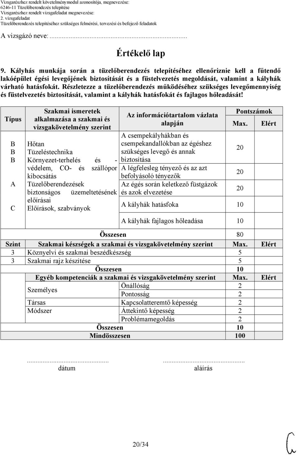 Részletezze a tüzelőberendezés működéséhez szükséges levegőmennyiség és füstelvezetés biztosítását, valamint a kályhák hatásfokát és fajlagos hőleadását!