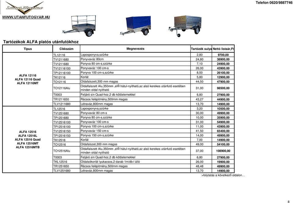 nyitható 3,00 98500,00 T0003 Feljáró sin Quad hoz, db kötöelemekkel 6,80 7900,00 TR650 43,7 44900,00 TLV680 3,70 4900,00 3,0 3 3,00,00 4,50 4,00 7,00 49,00 0500,00 49900,00 35900,00 54900,00 43900,00