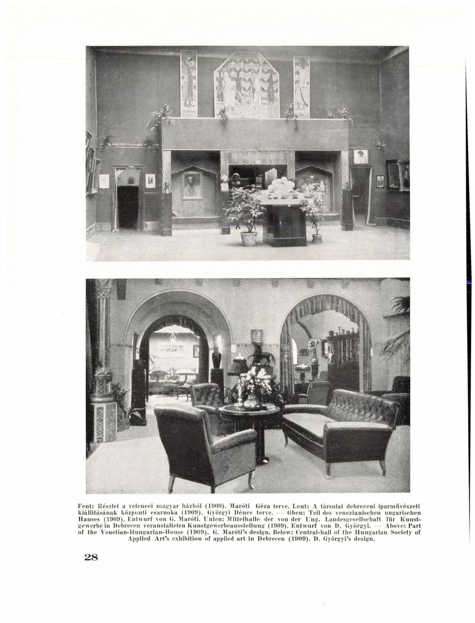 Landesgesellschaft für Kunstgewerbein Debrecen veranstalteten Kunstgewerbeausstellung (1909). Entwurf von I). Györgyi.