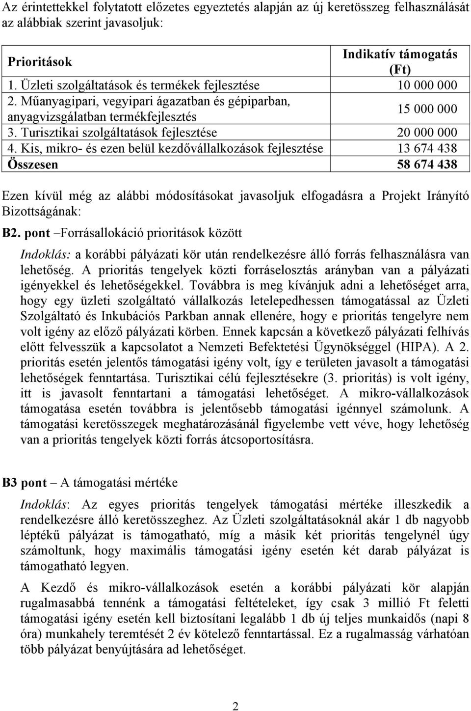 Turisztikai szolgáltatások fejlesztése 20 000 000 4.