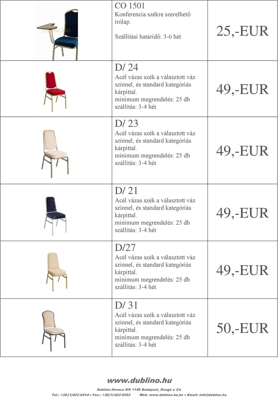 49,-EUR D/ 21 D/27 D/ 31 49,-EUR 49,-EUR 50,-EUR Tel.