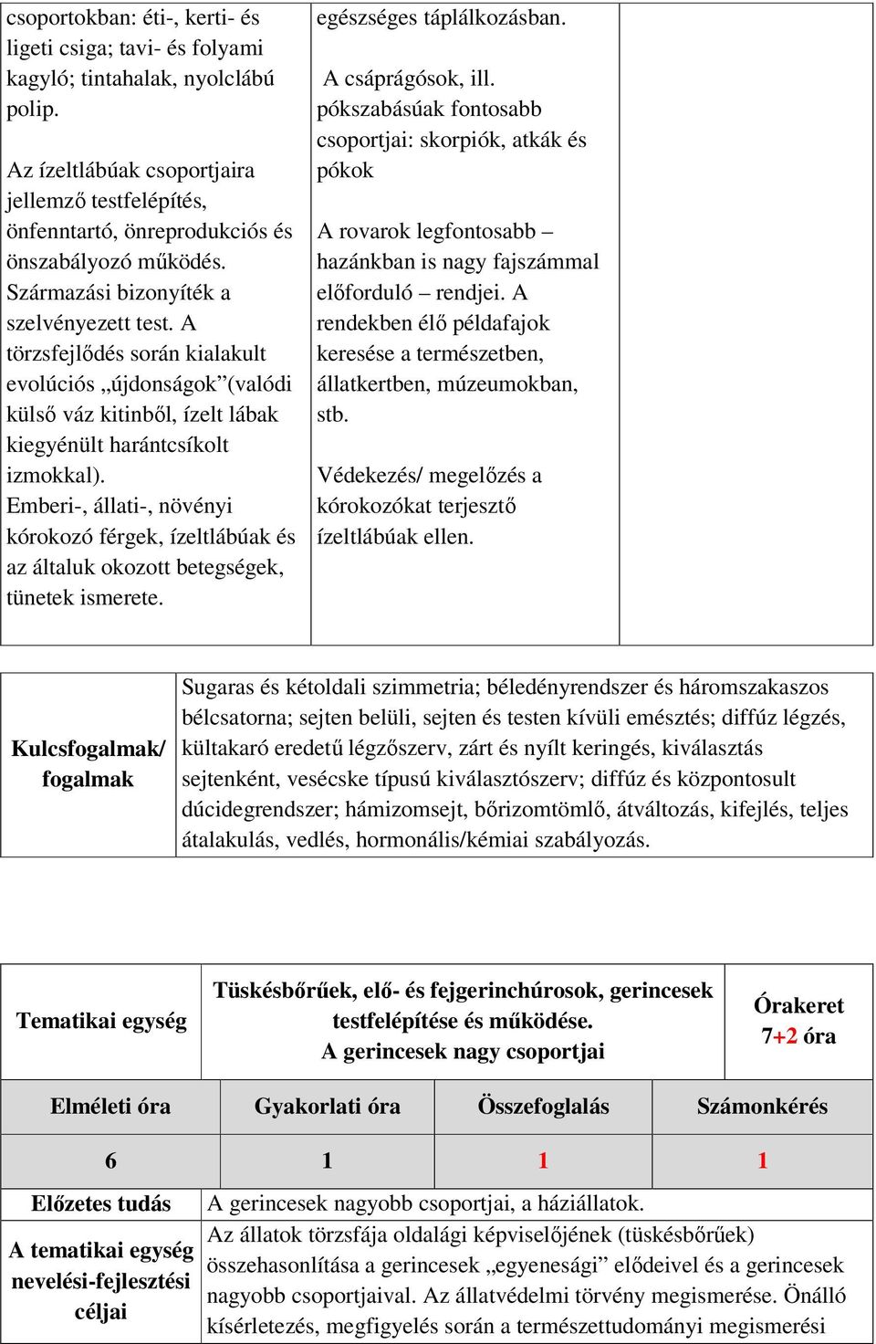 A törzsfejlődés során kialakult evolúciós újdonságok (valódi külső váz kitinből, ízelt lábak kiegyénült harántcsíkolt izmokkal).