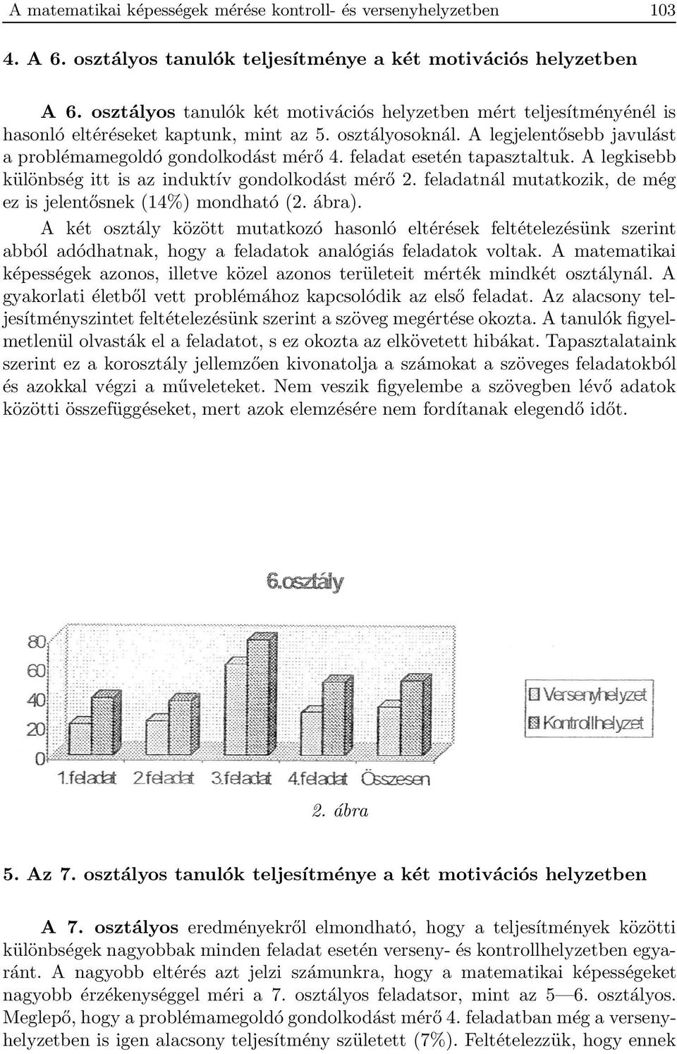 feladat esetén tapasztaltuk. A legkisebb különbség itt is az induktív gondolkodást mérő 2. feladatnál mutatkozik, de még ez is jelentősnek (14%) mondható (2. ábra).