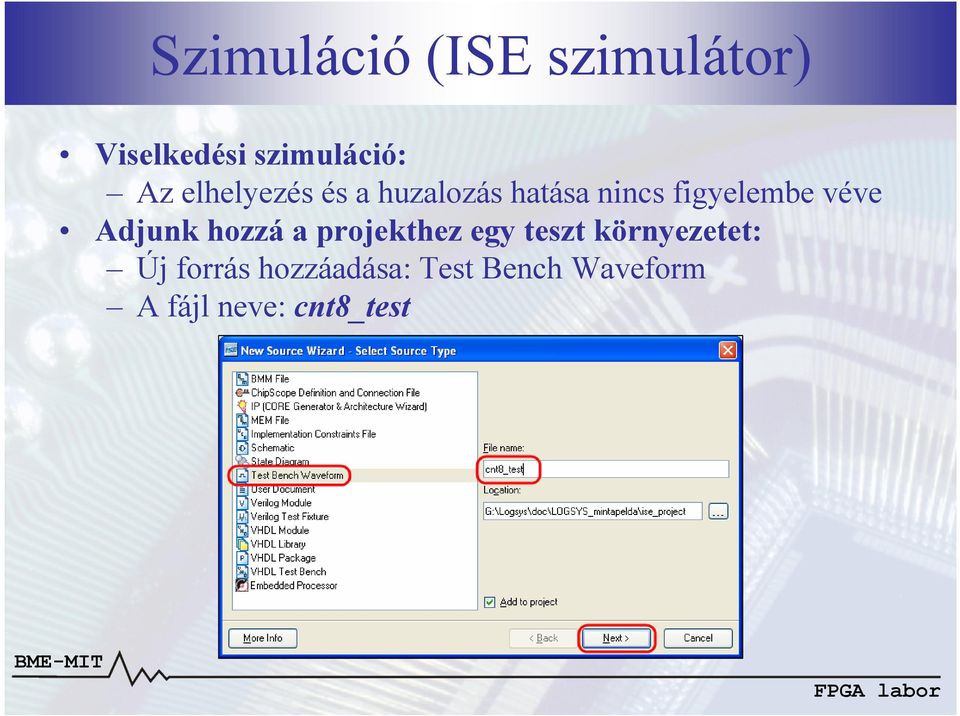 Adjunk hozzá a projekthez egy teszt környezetet: Új